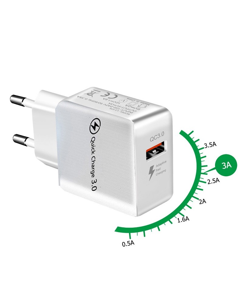 Φορτιστής ταξιδιού Quick Charge 3.0 Lucas