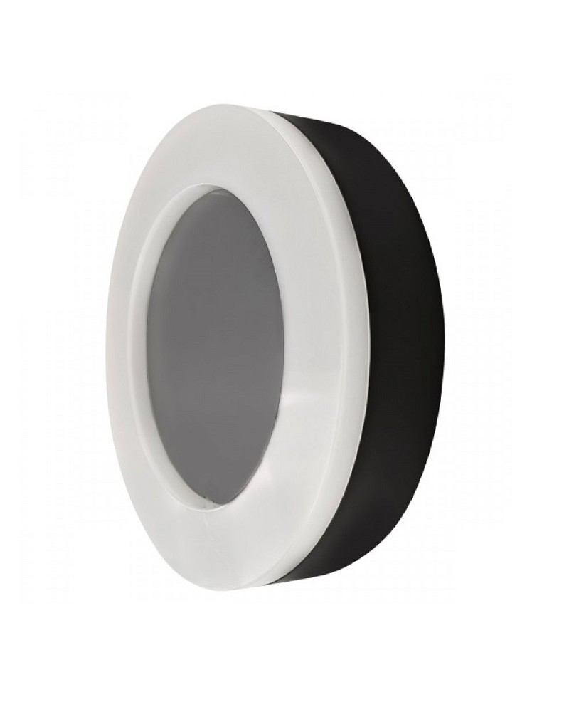 Απλίκα τοίχου στρογγυλή πλαστική μαύρη Led 15W IP65 SPOTLIGHT