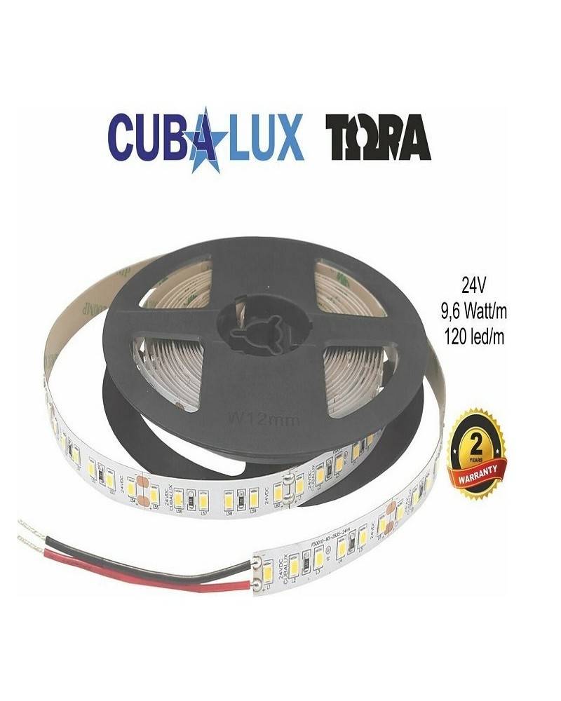 Ταινία led CRI80 24V 9.6W IP20 120led/m 4000K 5m CUBALUX