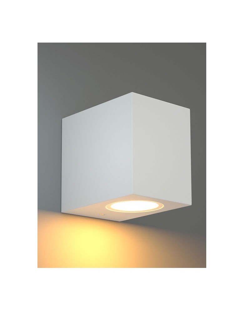 Απλίκα τοίχου πλαστική Kimi 1xGU10 λευκή IP54 EVIVAK