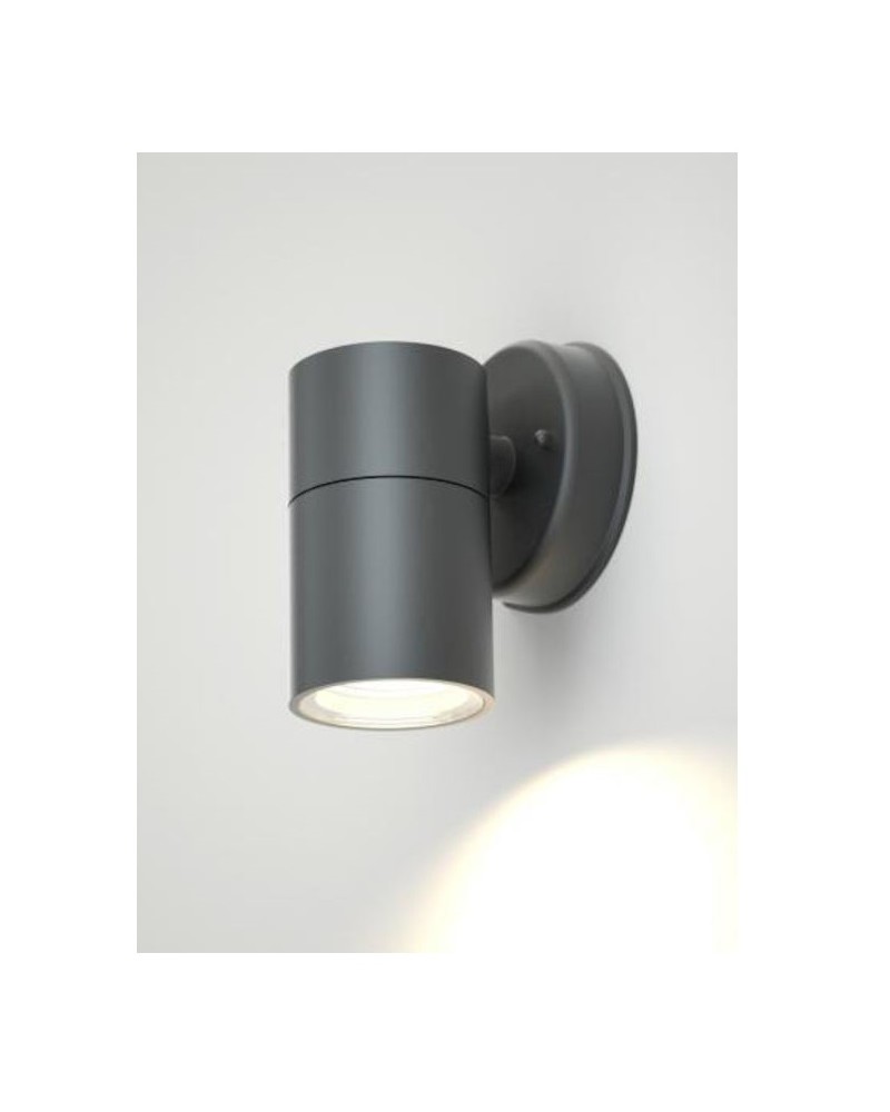 Απλίκα τοίχου πλαστική Kento 1xGU10 μαύρη IP54 EVIVAK