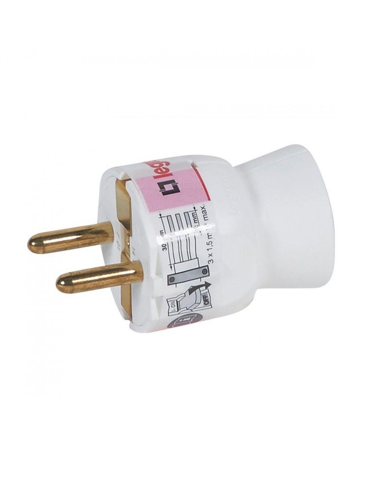 Φις σούκο αρσενικό 16A λευκό LEGRAND