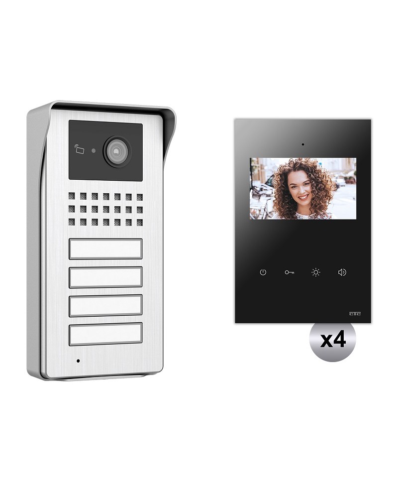 Κιτ 4 Venus Ασημί & Μόνιτορ 4,3'' Μαύρο 2Κ CTC