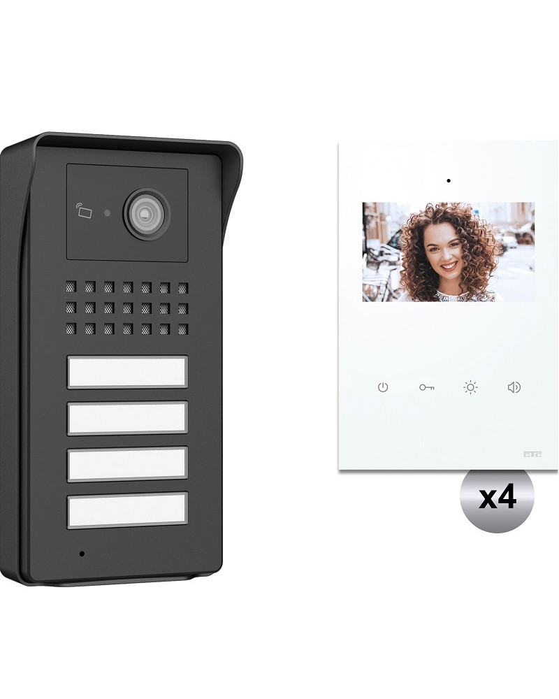 Κιτ 4 Venus Ανθρακί & Μόνιτορ 4,3'' Λευκό 2Κ CTC