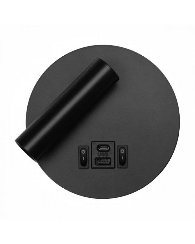 Απλίκα κρεβατιού Led ρυθμιζόμενη μαύρη 3W+6W 3000K SPOTLIGHT