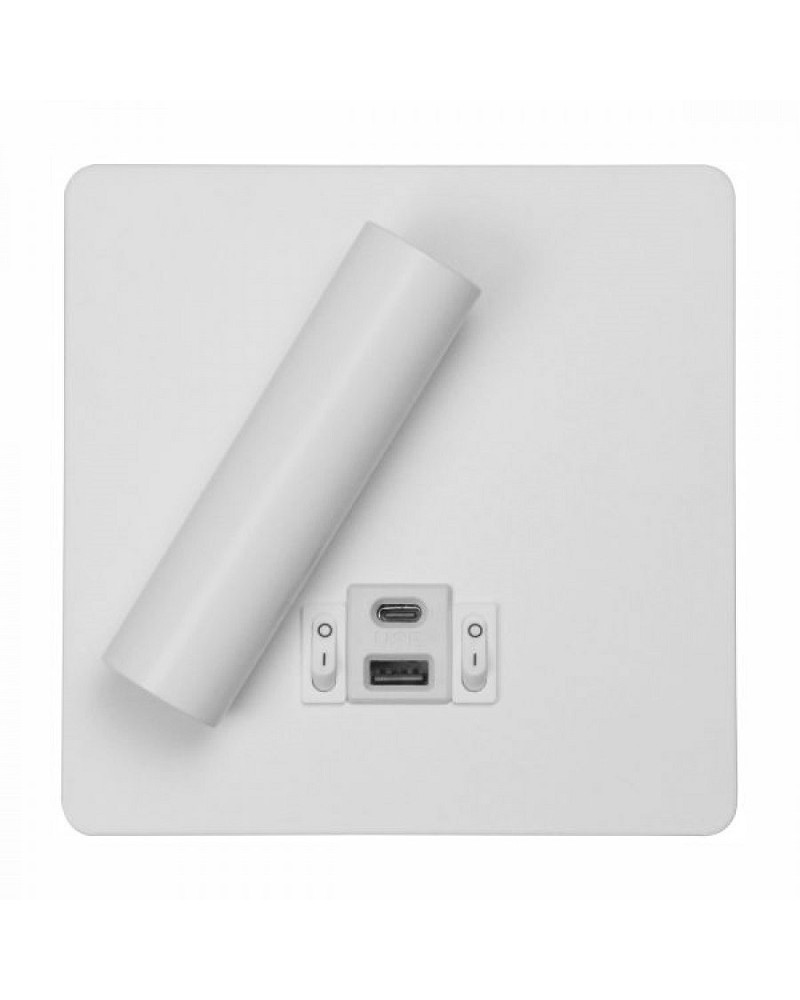 Απλίκα κρεβατιού Led ρυθμιζ./τετραγ. λευκή 3W+6W 3000K SPOTLIGHT