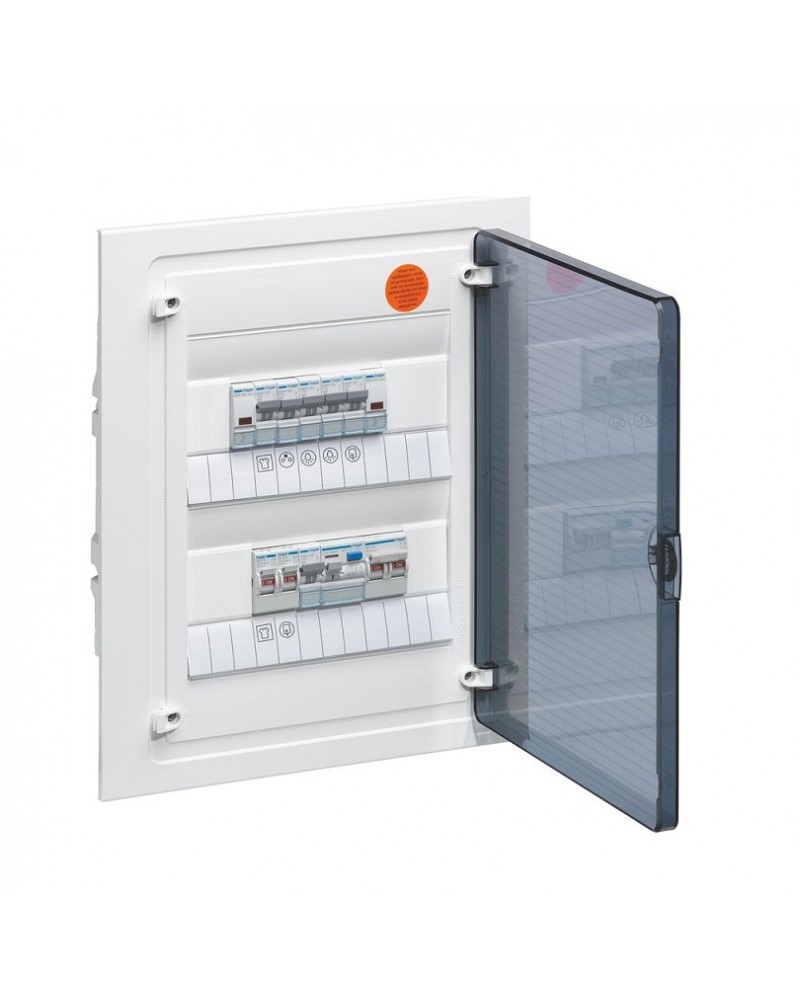 Πίνακας χωνευτός golf 2 σειρών 24 θέσεων μονταρισμένος IP40 HAGER