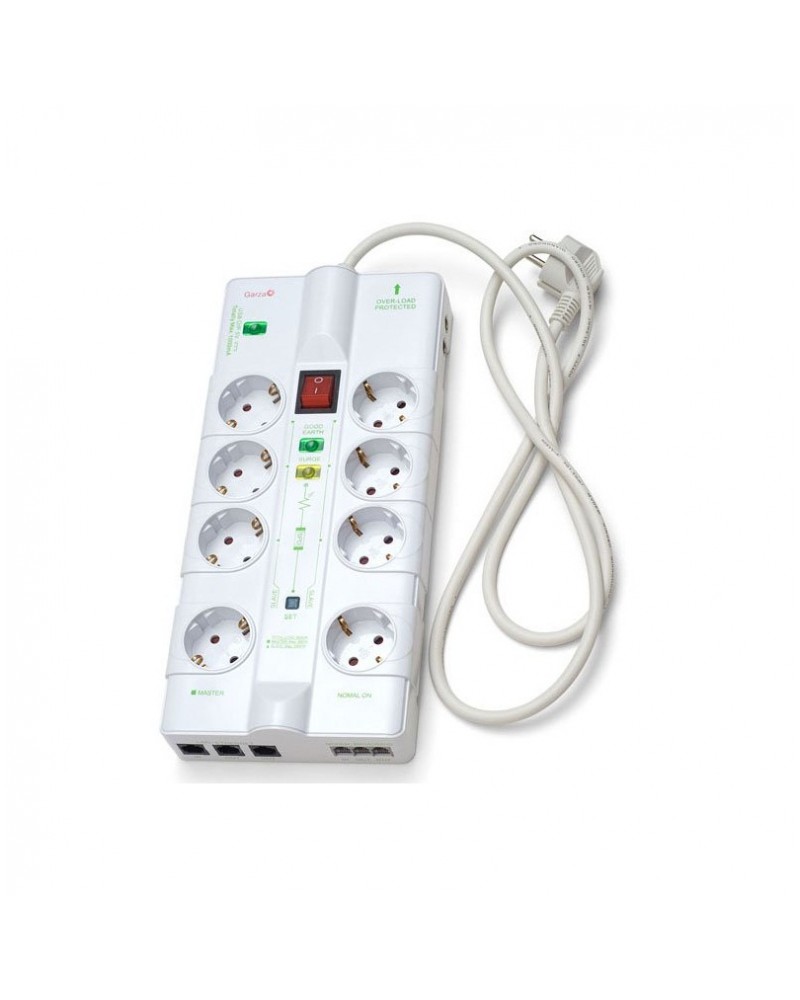 Πολύπριζο 8 θέσεων με προστασία υπέρτασης & υπερφόρτωσης GEYER