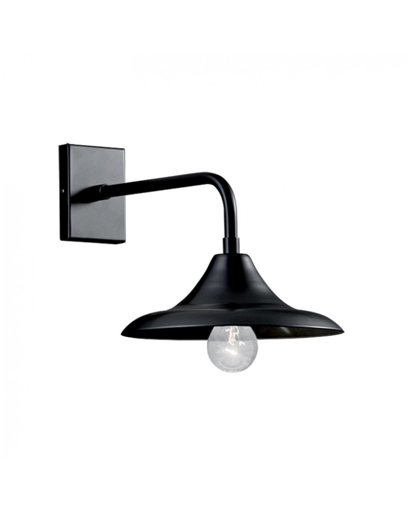 Απλίκα τοίχου χαλίβδινη μαύρη malta E27 IP23 VIOKEF