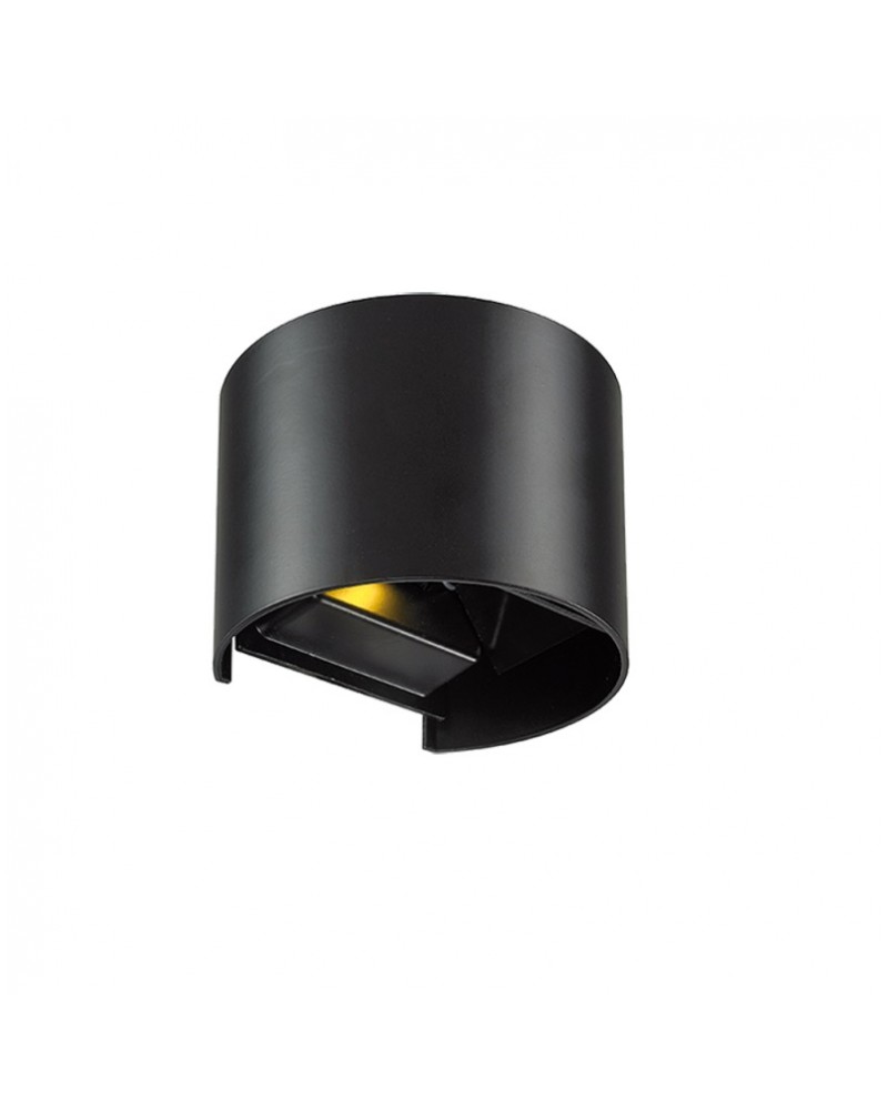 Απλίκα τοίχου στρογγυλή μαύρη greg Led IP44 VIOKEF