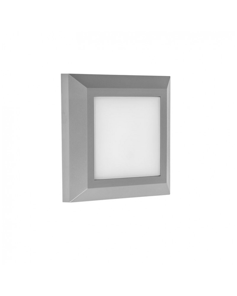 Απλίκα τοίχου τετράγωνη πολυκαρβονικό γκρι 3W Led IP65 SPOTLIGHT