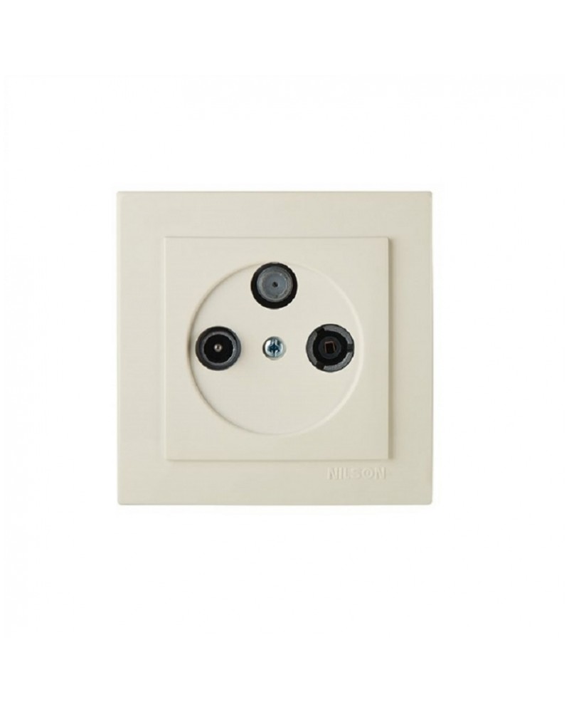 Nilson Πρίζα TV-Radio-SAT διελεύσεως μπεζ GEYER