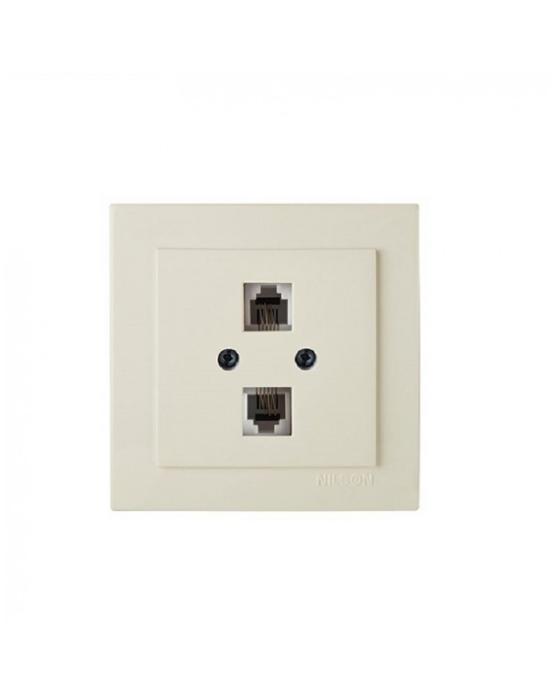 Nilson Πρίζα τηλεφώνου διπλή μπεζ GEYER