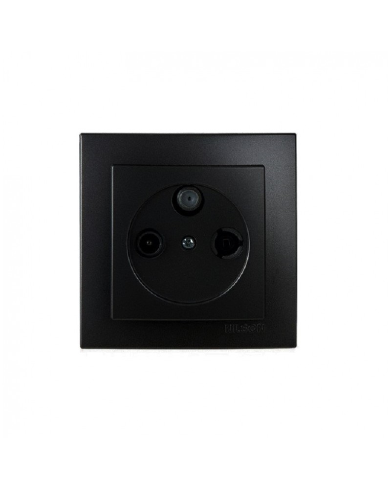 Nilson Πρίζα TV-Radio-SAT διελέυσεως μαύρη GEYER