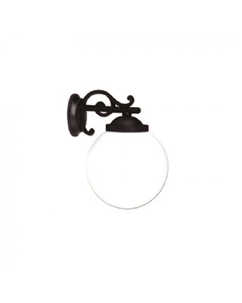 Απλίκα τοίχου πλαστική μαύρη Ε27 IP43 Φ25 LIDO