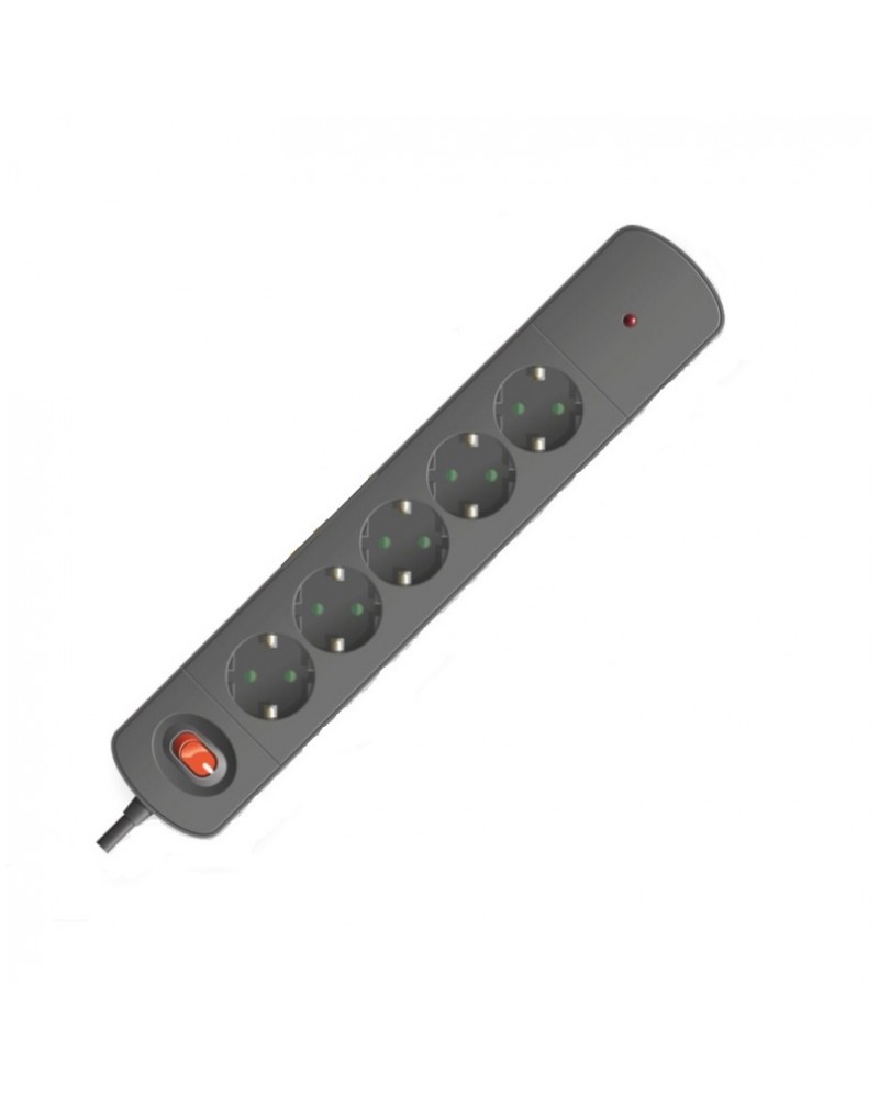 Πολύπριζο surge protector 5 θέσεων μαύρο 1.4m καλώδιο SPOTLIGHT