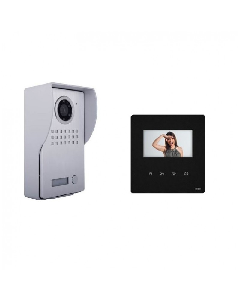 Κιτ θυροτηλεόρασης έγχρωμο για 1 διαμέρισμα 4'3 ιντσών μαύρο CTC