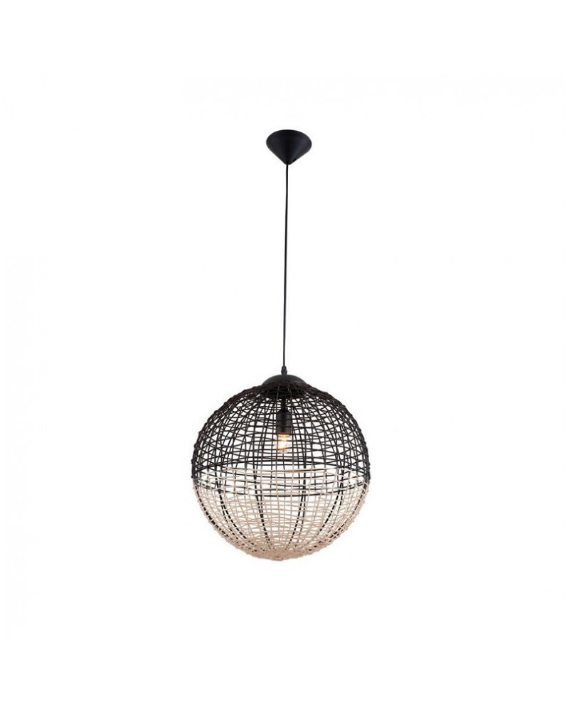 Φωτιστικό κρεμαστό πλεκτό καλάθι Ε27 Omicron VIOKEF