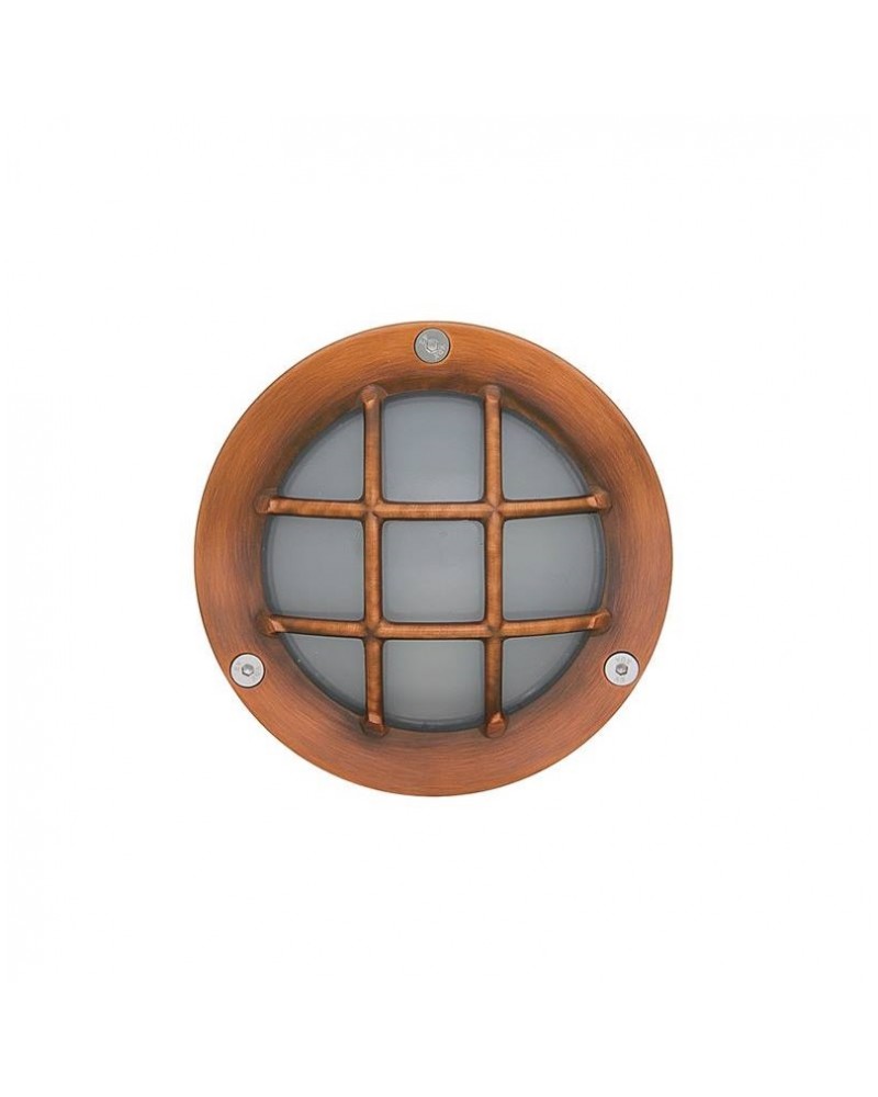 Χελώνα ορειχάλκινη στρογγυλή Brass Antique Copper με πλέγμα G9 IP64 LIGHTUP