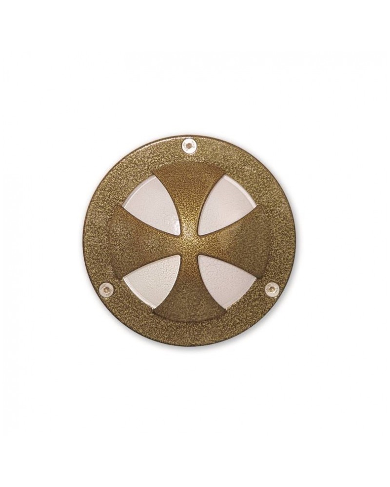 Χελώνα στρογγυλή αλουμίνιο χρυσό/μαύρο με σχήμα σταυρού G9 IP64 LIGHTUP