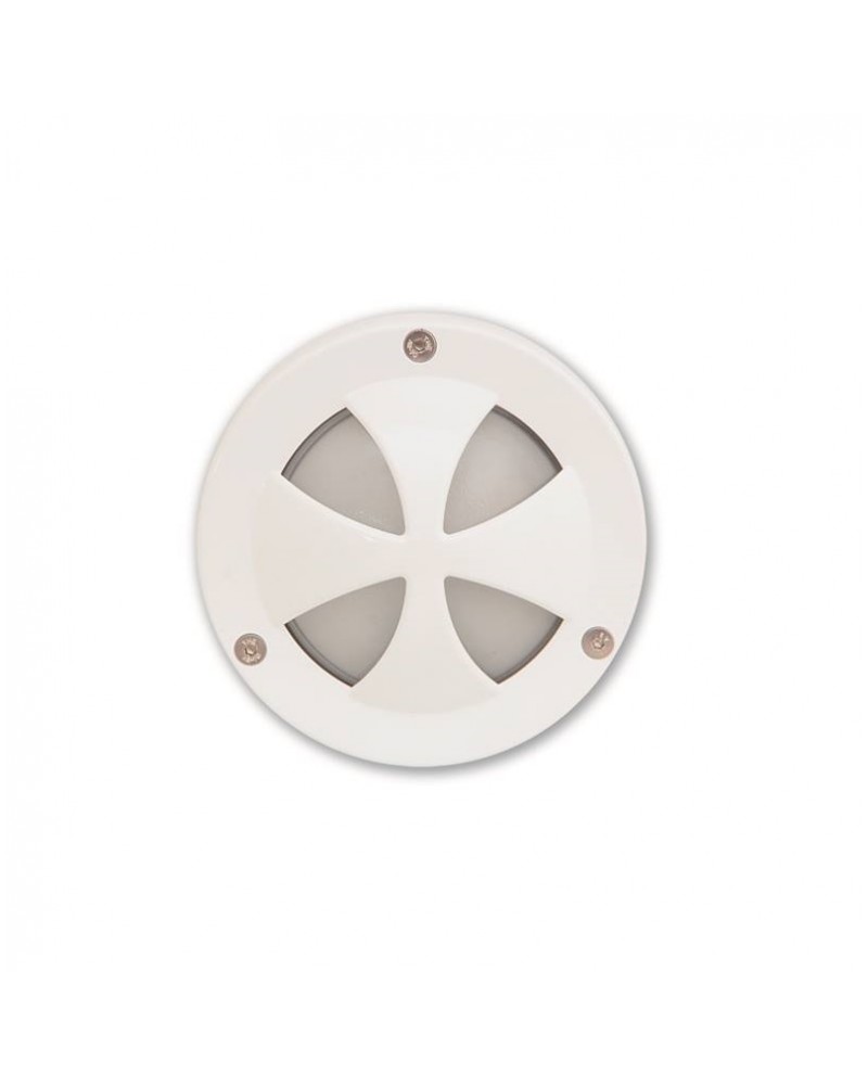 Χελώνα στρογγυλή αλουμίνιο λευκή με σχήμα σταυρού G9 IP64 LIGHTUP