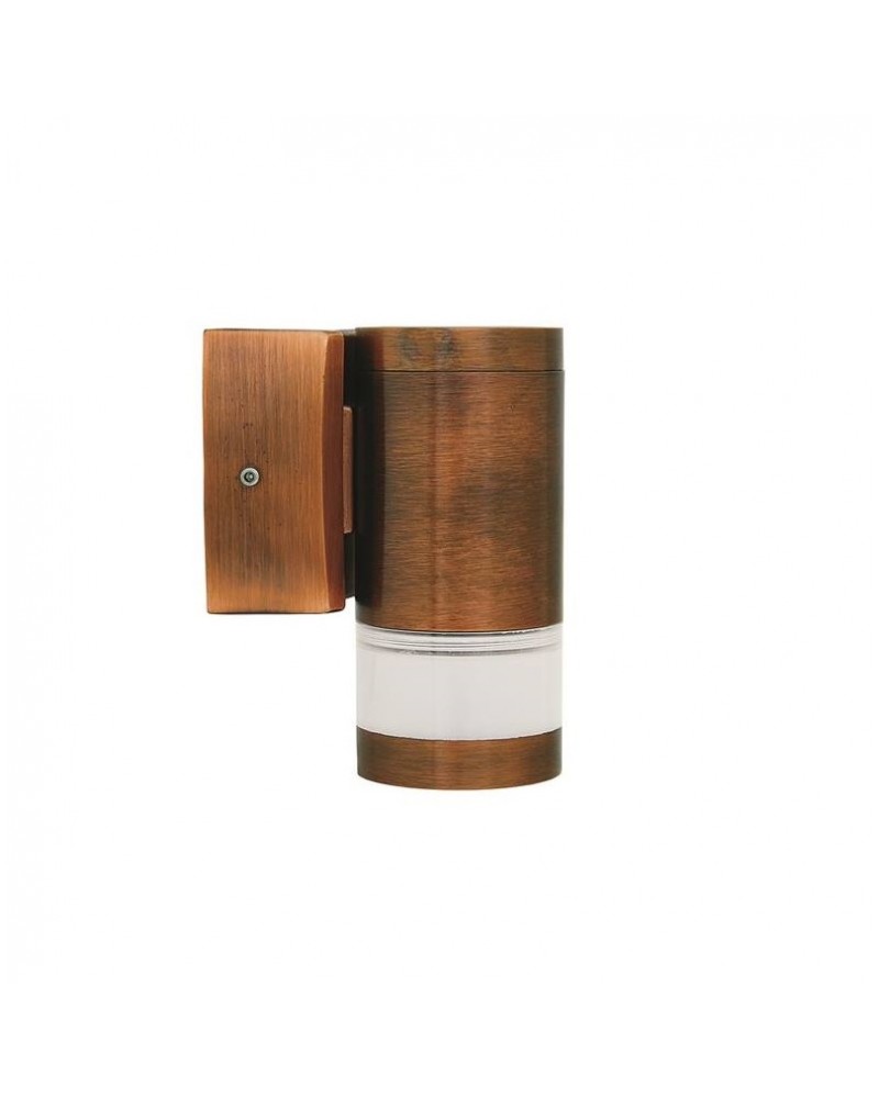 Απλίκα τοίχου Down Plexiglass ορειχάλκινη Brass Antique Copper GU10 IP64 LIGHTUP