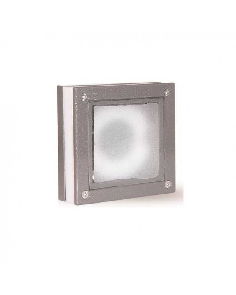 Απλίκα τοίχου τετράγωνη διπλού φωτισμού αλουμίνιο γκρι LED IP64 LIGHTUP
