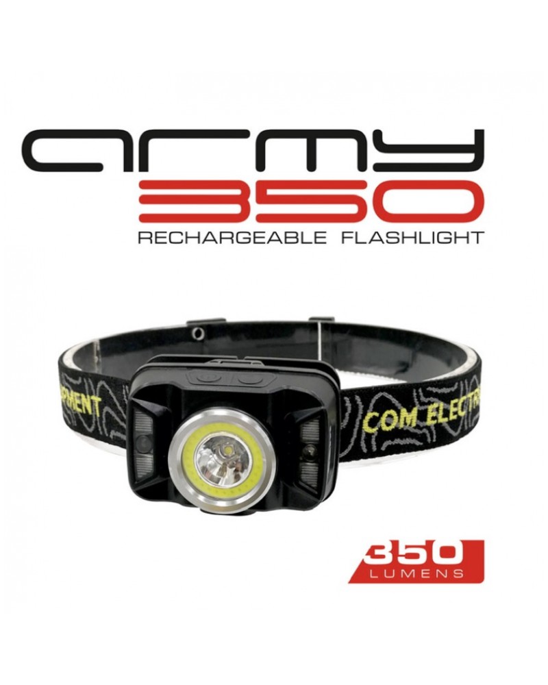 Φακός κεφαλής επαναφορτιζόμενος led 350lm ARMY 350