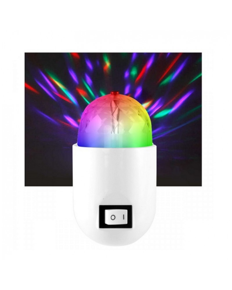Φωτιστικό νυκτός πρίζας led 3W RGB με διακόπτη SPOTLIGHT