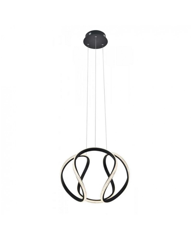 Φωτιστικό κρεμαστό Led μεταλλικό μαύρο ακρυλικό κρύσταλλο 40W 3000K Berlin VIOKEF