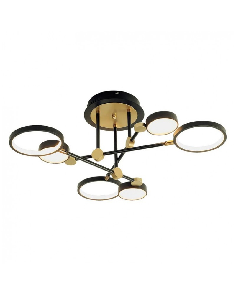 Πλαφονιέρα οροφής μεταλλική σε μαύρο-χρυσό Led 50W 3000K Persa VIOKEF