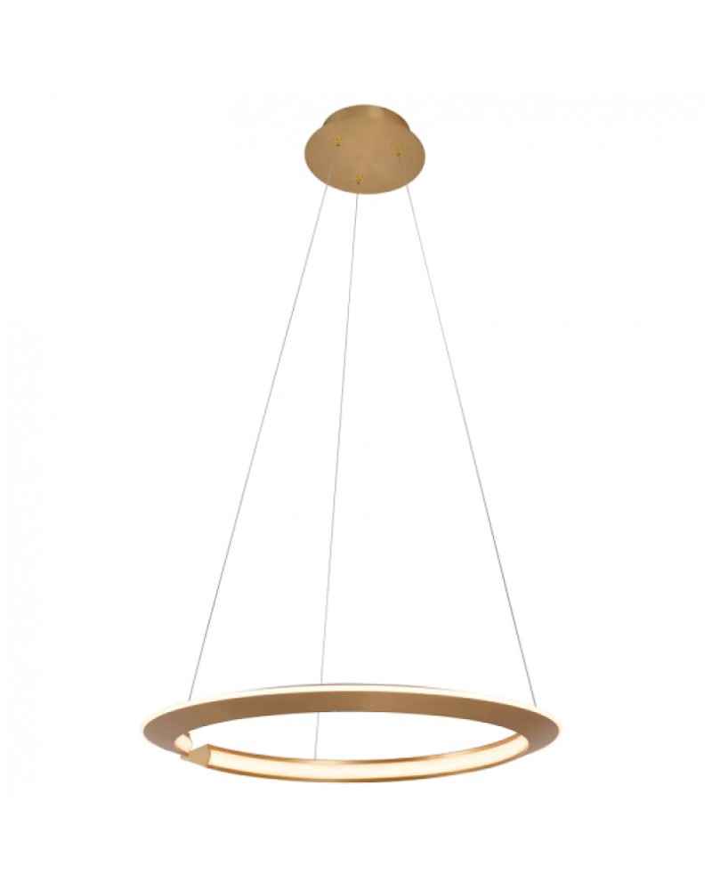 Φωτιστικό κρεμαστό μεταλλικό χρυσό ματ Led 38W 3000K Merilin VIOKEF