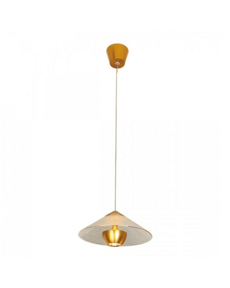 Φωτιστικό κρεμαστό από γυαλί σε χρυσό ματ Led 10W 3000K Glamour VIOKEF