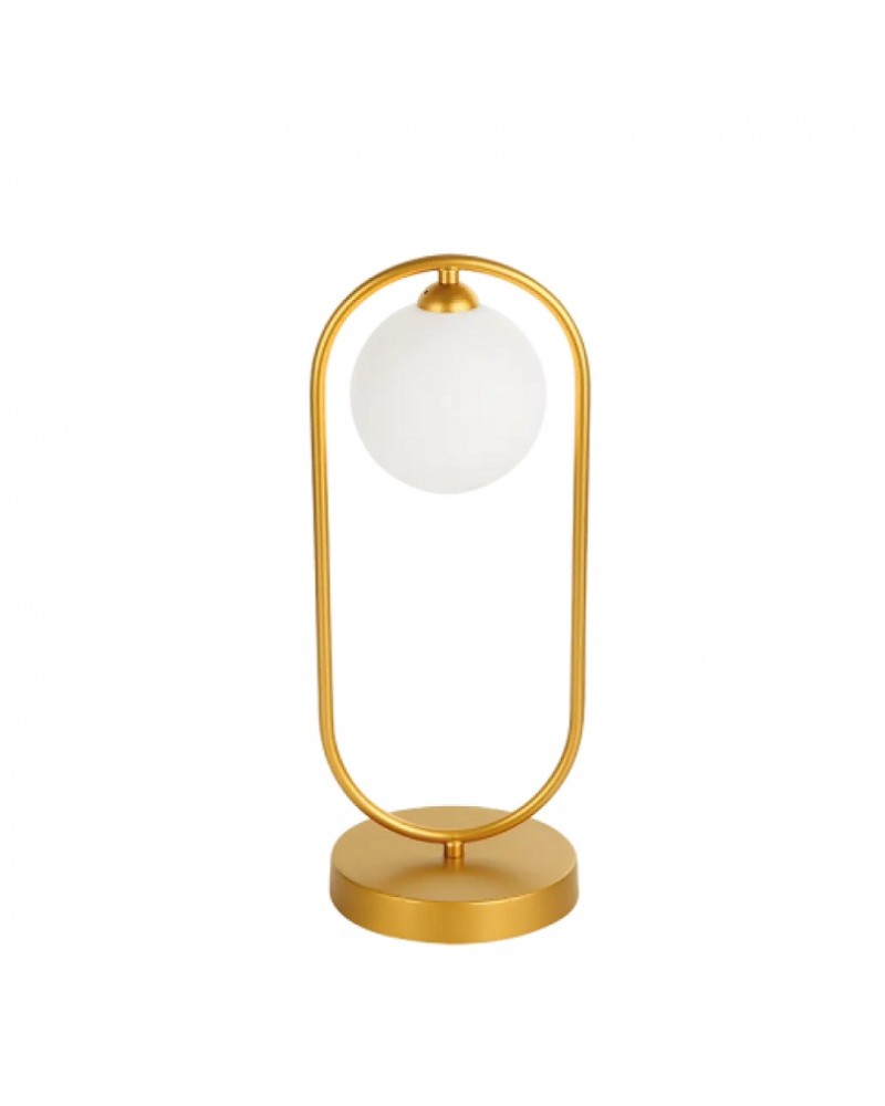 Πορτατίφ μεταλλικό χρυσό με οπάλ γυαλί G9 Fancy VIOKEF