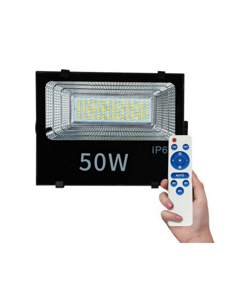 Προβολέας led 50W με ηλιακό πάνελ & χειριστήριο 6000K IP65 SPOTLIGHT