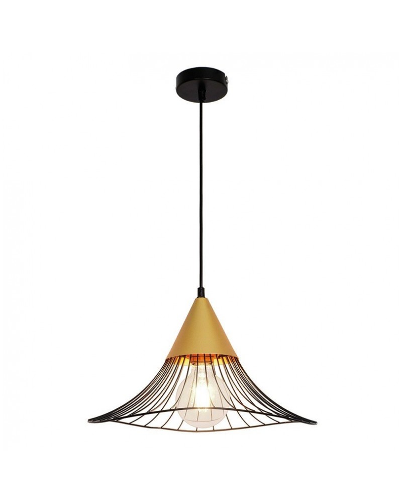 Φωτιστικό κρεμαστό μεταλλικό μαύρο/χρυσό E27 Tina VIOKEF