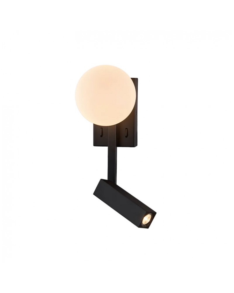 Απλίκα τοίχου μεταλλική μαύρη Led 5W + Led 3W  Reflect VIOKEF