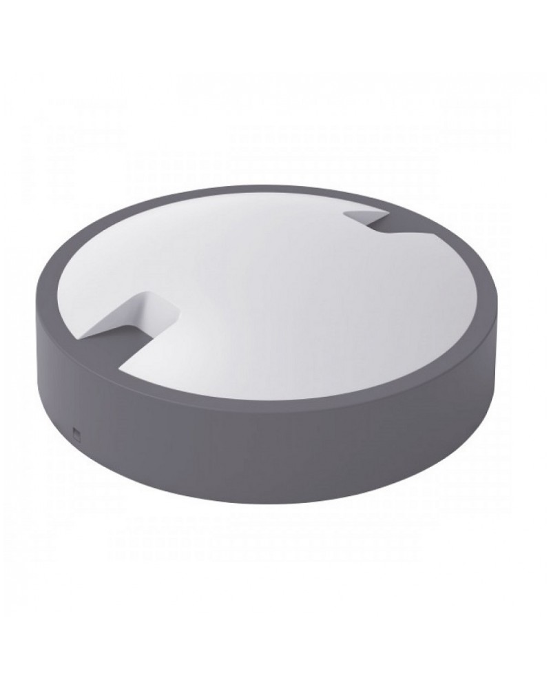 Απλίκα τοίχου στρογγυλή πλαστική γκρι Led 12W IP65 SPOTLIGHT