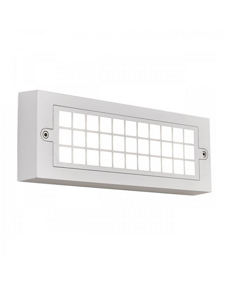 Απλίκα τοίχου πλαστική λευκή Led με πλέγμα 6W IP65 SPOTLIGHT