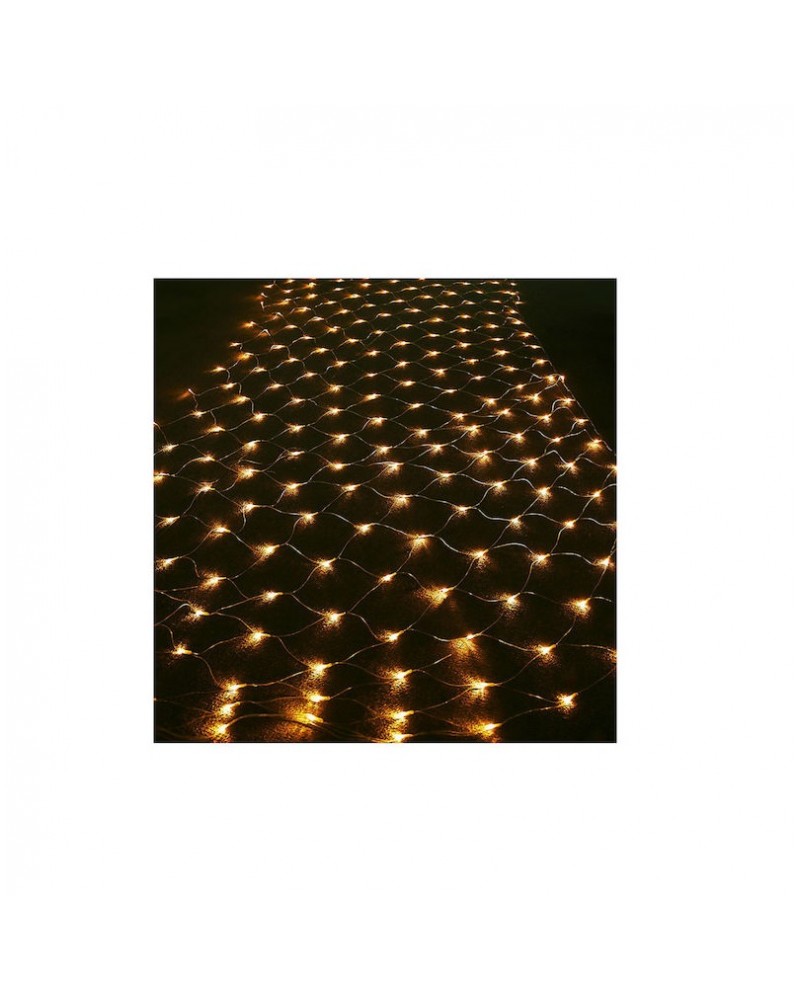 Χριστουγεννιάτικα λαμπάκια εσωτ. & εξωτερικού χώρου δίχτυ 320LED θερμό σταθερά επεκτεινόμενα 2m