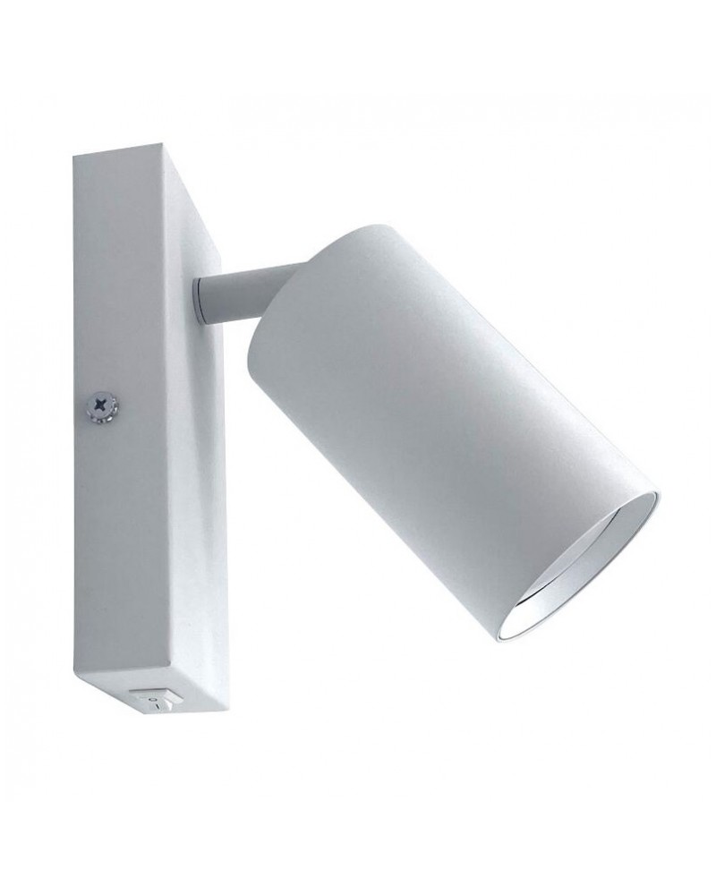 Σποτ επίτοιχο 1xGU10 λευκό με διακόπτη GEYER