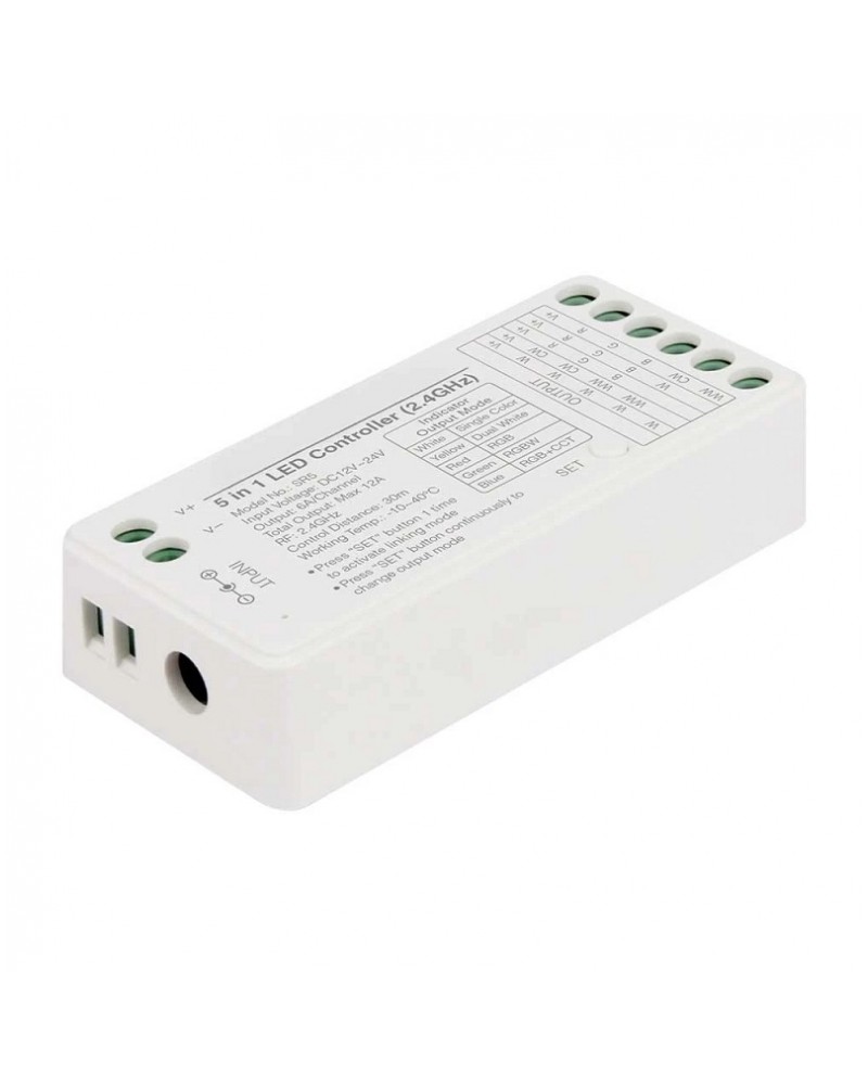 RF Controller 5σε1, 12A 12/24Vdc, για ταινία led DIM-CCT-RGB CUBALUX