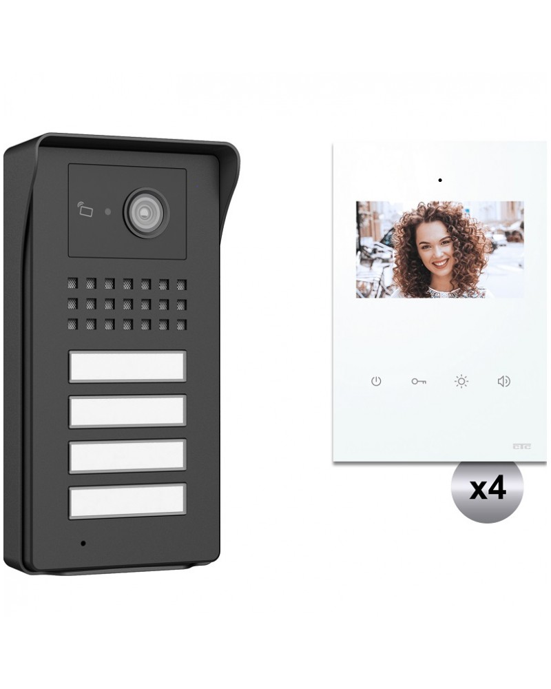 Κιτ 4 Venus Ανθρακί & Μόνιτορ 4,3'' Λευκό 2Κ CTC